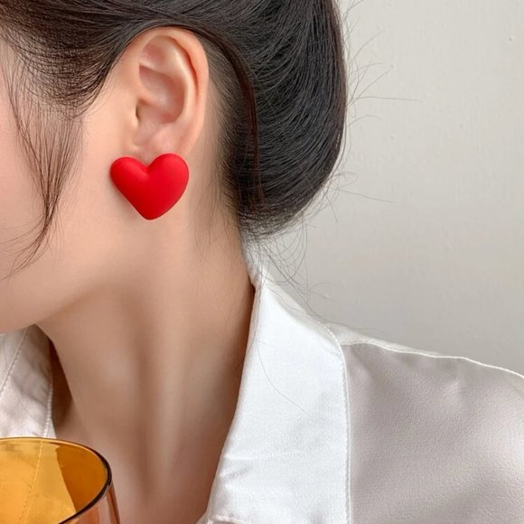 SHEIN Jewelry Heart Stud Earrings Poshmark